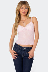 Angelina Sheer Lace Tank Top