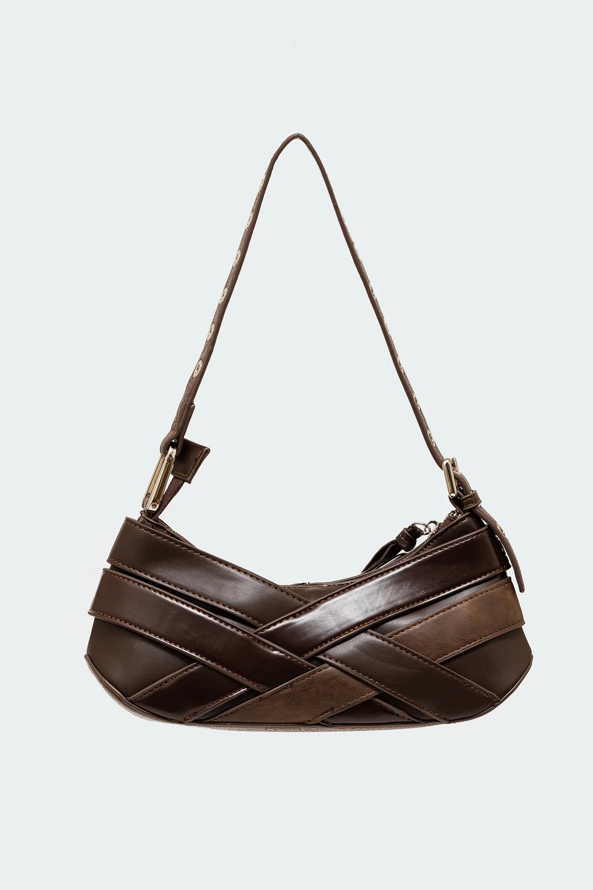 Belted Faux Leather Bag