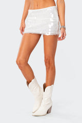 Tink Sequin Low Rise Mini Skirt