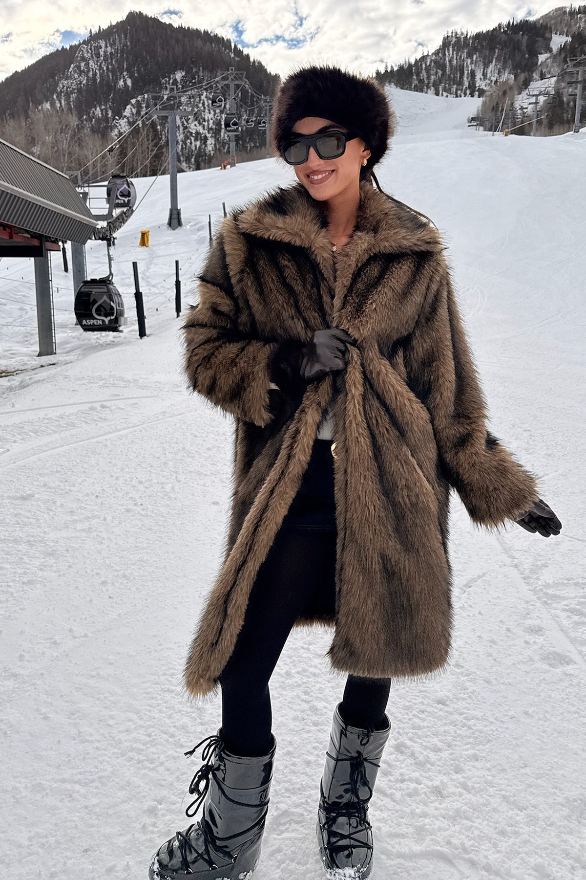 Saphira Oversized Faux Fur Maxi Coat