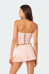 Karmen Gathered Lace Up Corset