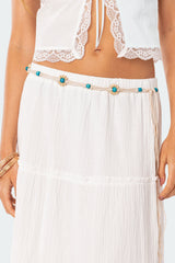 Flower Beaded Woven Belt