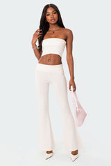 Desiree Knitted Low Rise Fold Over Pants