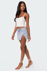 Slits 4 Dayz Denim Mini Skirt