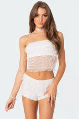 Julianna Sheer Ruffle Tube Top