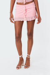 Solange Ruffle Mesh Mini Skirt