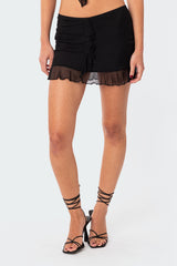 Solange Ruffle Mesh Mini Skirt