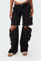 Convertible Two Piece Denim Cargo Pants