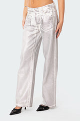 Jolene Metallic Low Rise Jeans