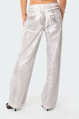 Jolene Metallic Low Rise Jeans