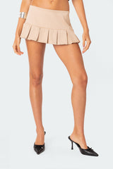 Pleated Hem Mini Skort