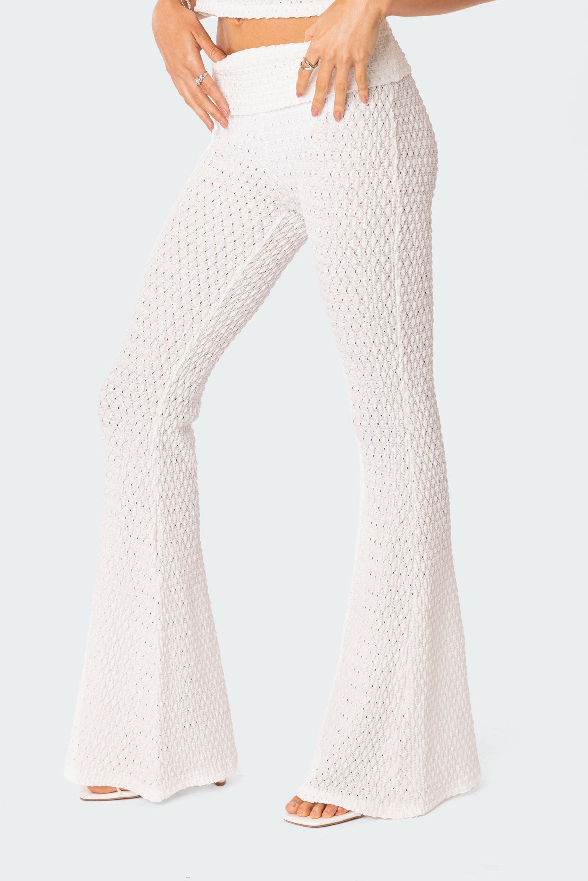 Amalia Textured Knit Fold Over Pants