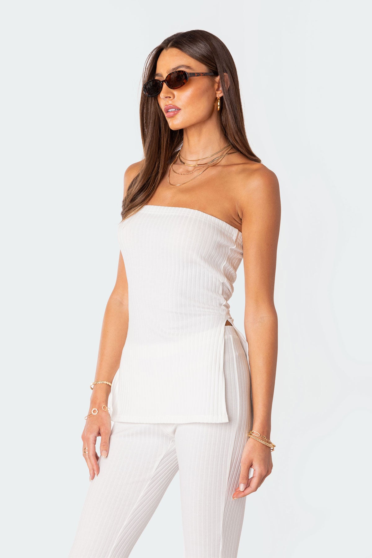 Dekota Slit Ribbed Top