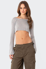 Sheer Raw Hem Crop Top