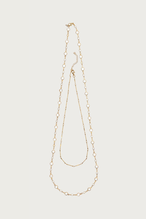 Faux Crystal Cascading Necklace Set