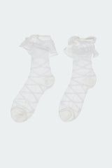 Ruffle Sheer Mesh Socks