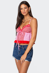 Joanne Mixed Gingham Tank Top