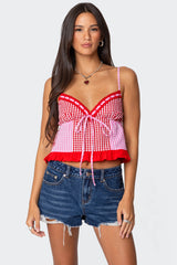 Joanne Mixed Gingham Tank Top