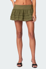 Fluer Ruffled Eyelet Mini Skort