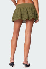 Fluer Ruffled Eyelet Mini Skort