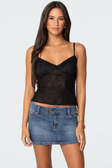 Angelina Sheer Lace Tank Top