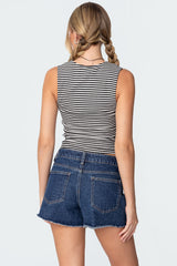 Dillan Striped Square Neck Top