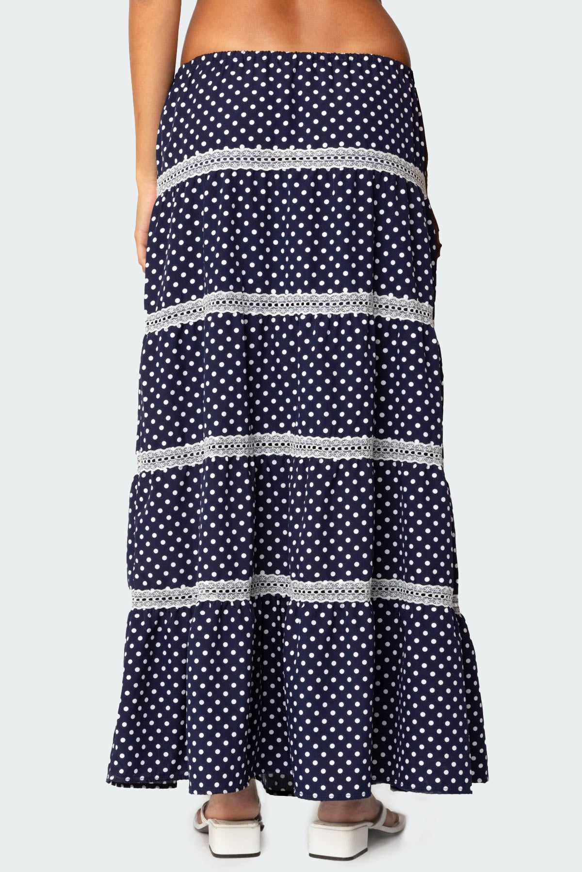 Polka Dot Tiered Maxi Skirt