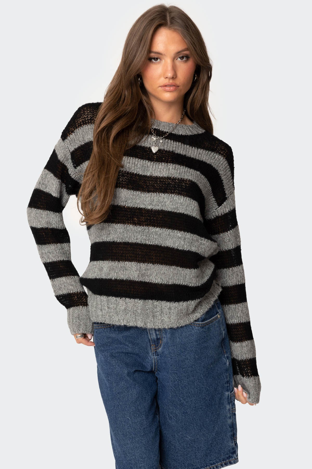 Light Knit Striped Sweater