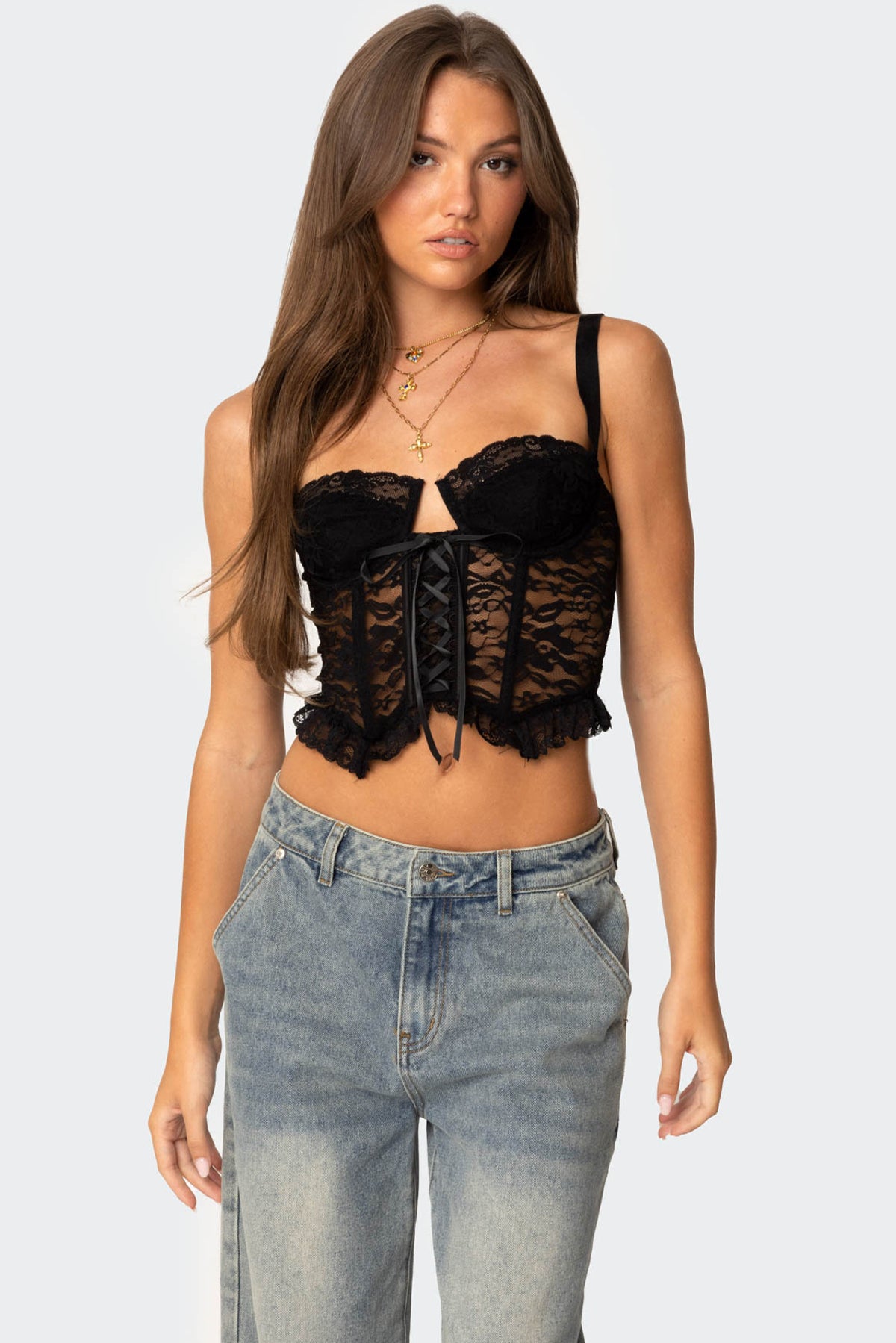 Josslyn Sheer Lace Corset