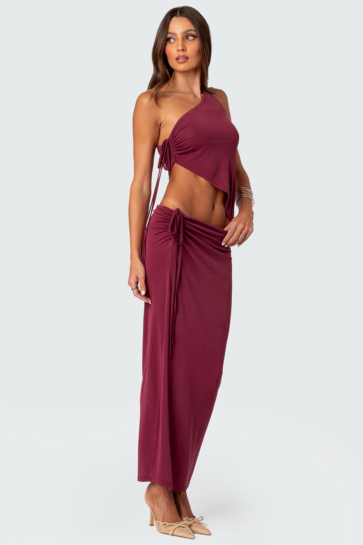 Frankie Drawstring Slit Maxi Skirt