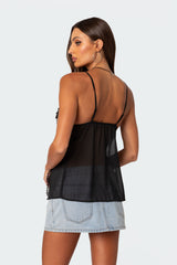 Linette Lacey Sheer Split Front Top