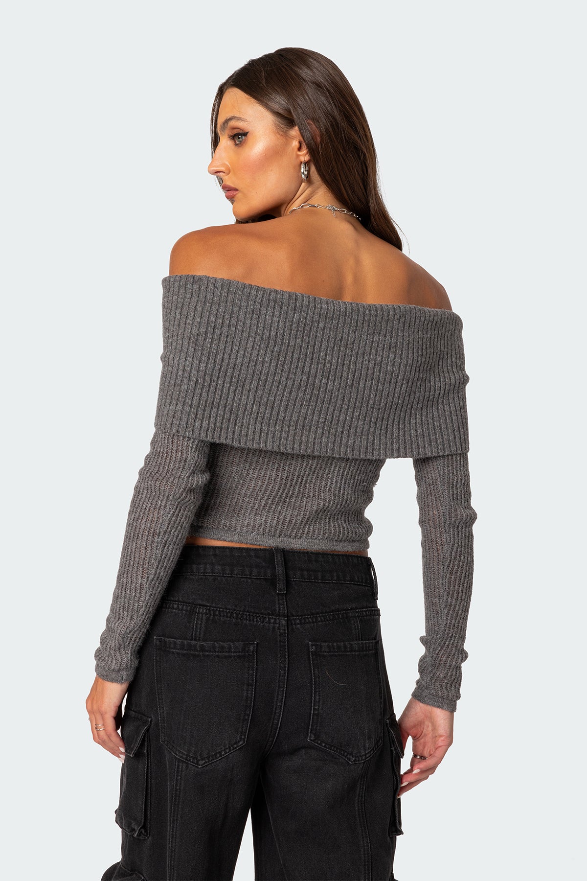 Lili fold over knit top