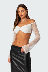 Sainty Sheer Lace Crop Top