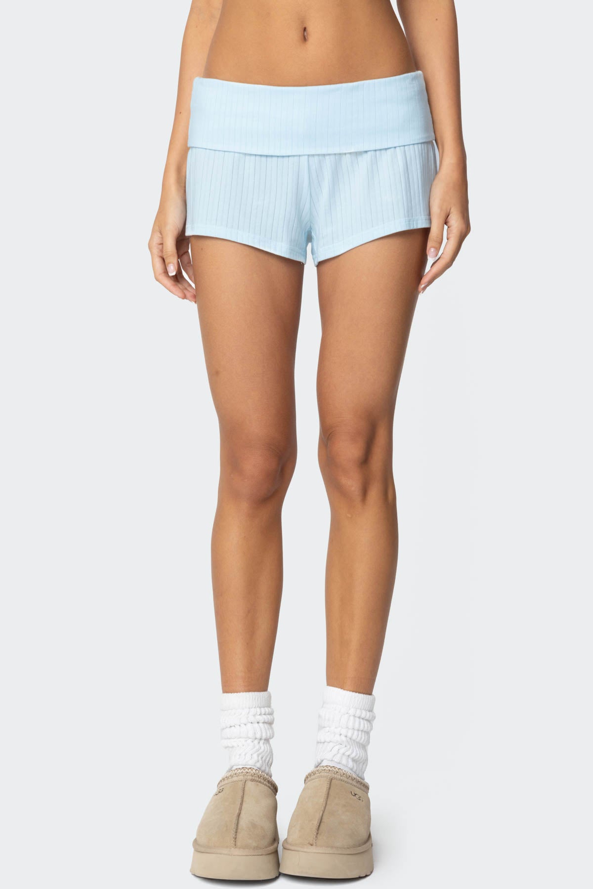 Lucilla Fold Over Ribbed Shorts