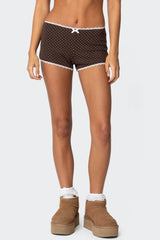 Juliana Polka Dot Ribbed Shorts