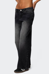 Petite Magda Low Rise Acid Wash Jeans