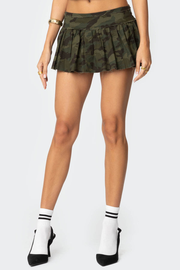 Camo Pleated Mini Skort