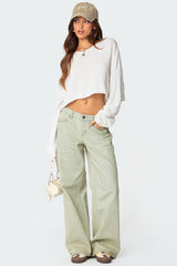 Lannah Textured Low Rise Jeans