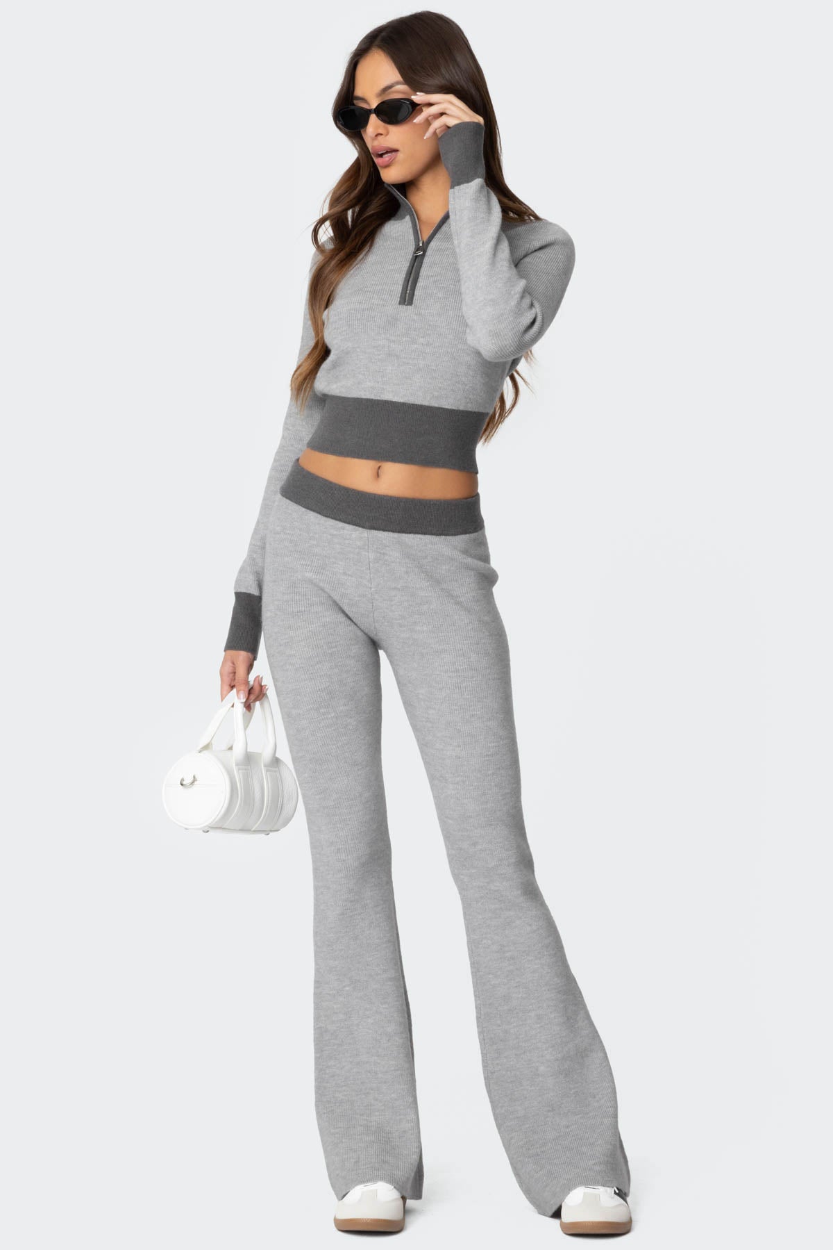 Lei Contrast Knit Flared Pants