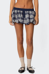 Dianna Plaid Bubble Mini Skort