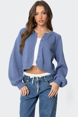 Sammi Puff Sleeve Knit Cardigan