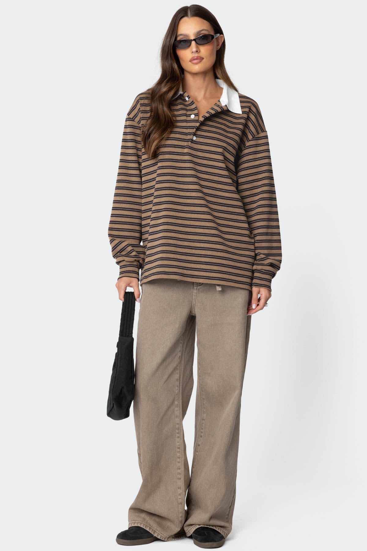 Stripey Oversized Collared Shirt