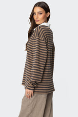 Stripey Oversized Collared Shirt