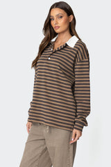 Stripey Oversized Collared Shirt