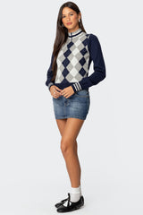 Madisen Argyle Knit Cardigan