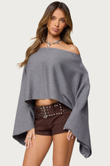 Sharla Off Shoulder Poncho Sweater