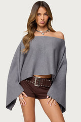 Sharla Off Shoulder Poncho Sweater