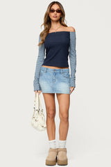 Rion Contrast Striped Off Shoulder Top