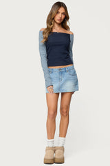 Rion Contrast Striped Off Shoulder Top