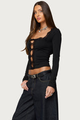 Zeya Lacey Keyhole Top
